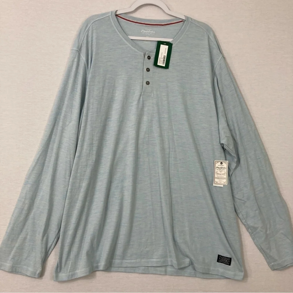 New‎ Flag & Anthem Light Blue Long Sleeve Stretch Pull-over Top 3XL